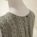 ALine Cotton Long Dress Hawaiian Lei Sage Green