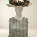 ALine Cotton Long Dress Hawaiian Lei Sage Green