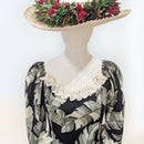 Banana Leaf Ruffle Muumuu Black White