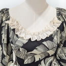 Banana Leaf Ruffle Muumuu Black White