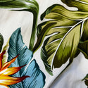 Green Velvet Collar Birds Paradise & Hawaiian Leaf Muumuu Dress