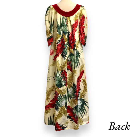 Tropical Leaf Hawaiian Muumuu Dress