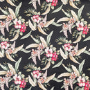 BlackHawaiianFabricwithPrintedHawaiianFlowers
