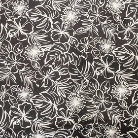 BlackHawaiianFabricwithWhiteHibiscusandOhiaLehua