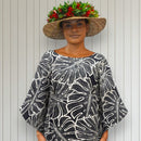 Black Kimono Sleeve Hawaiian Dress