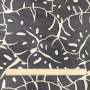 Black Monstera Outline Hawaiian Fabric – Modern Island Print Polycotton-2
