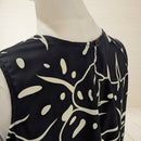 Black Monstera Leaf Sleeveless Long Dress