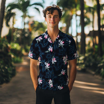 Black Orchid Floral Print Shirt  Black