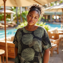 Comfort & Effortless Elegant Top in the Loulu Palm Leaf – PK Original Print-2