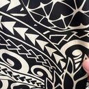 Black Pineapple Tapa Velvet Collar Muumuu Dress