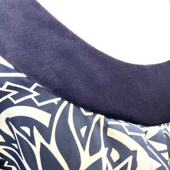 Black Pineapple Tapa Velvet Collar Muumuu Dress