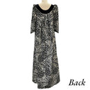 Black Pineapple Tapa Velvet Collar Muumuu Dress