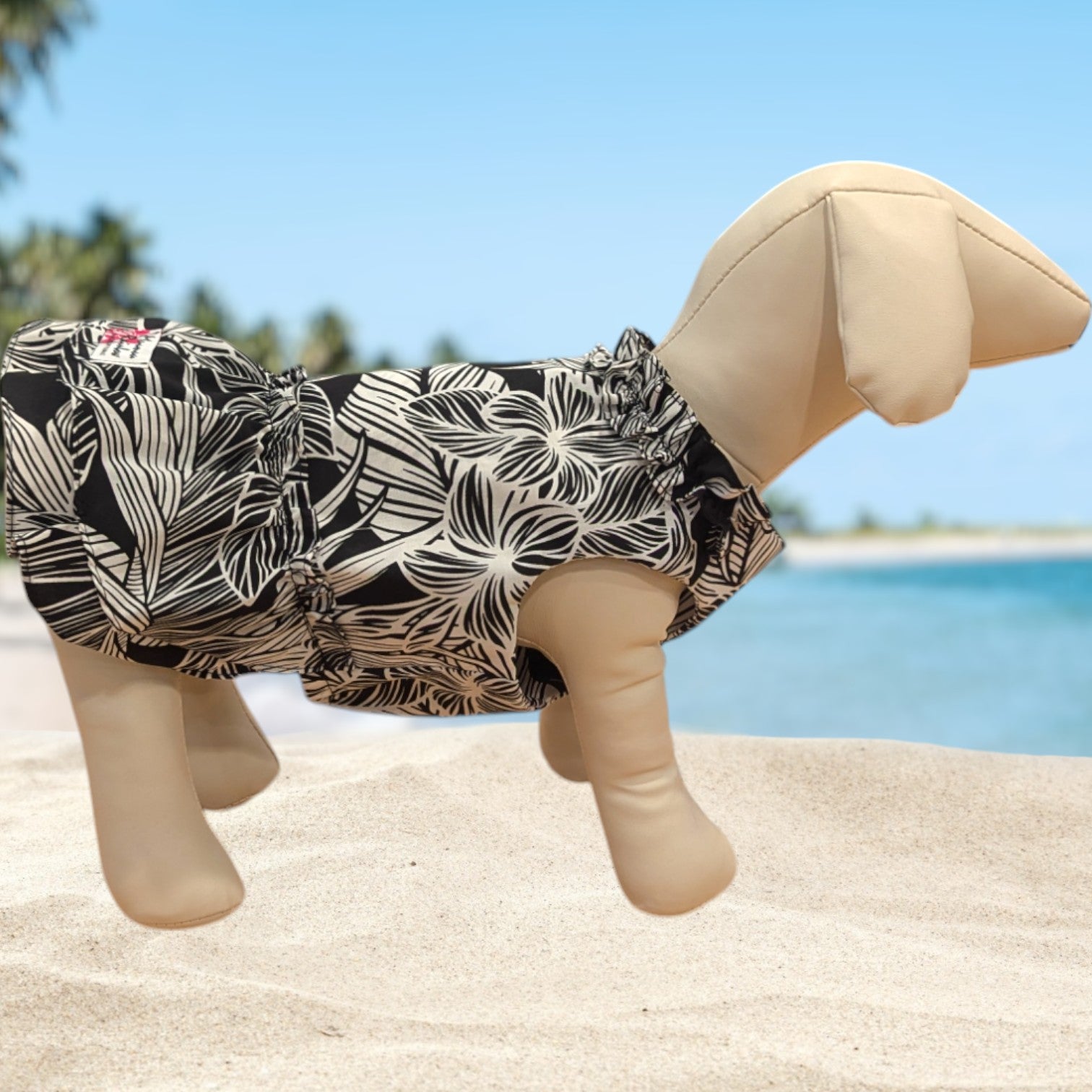 Black White Classic Hawaiian Dog Dress