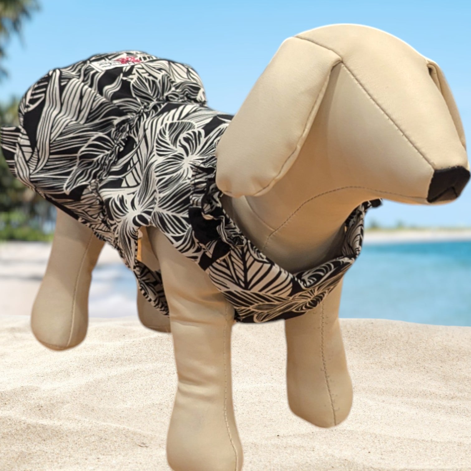 Black White Classic Hawaiian Dog Dress