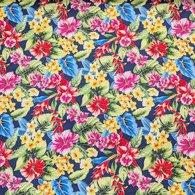 BlueAnthuriumandOrchidHawaiianFabric