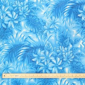 BlueHawaiianFabricwithPlumeriaPrint
