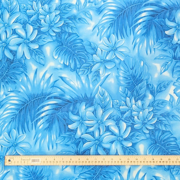 BlueHawaiianFabricwithPlumeriaPrint