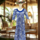 Blue Cotton Muumuu Velvet Yoke