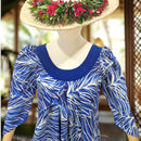 Blue Cotton Muumuu Velvet Yoke