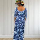 Blue Orchid Elegance Hawaiian Long Dress