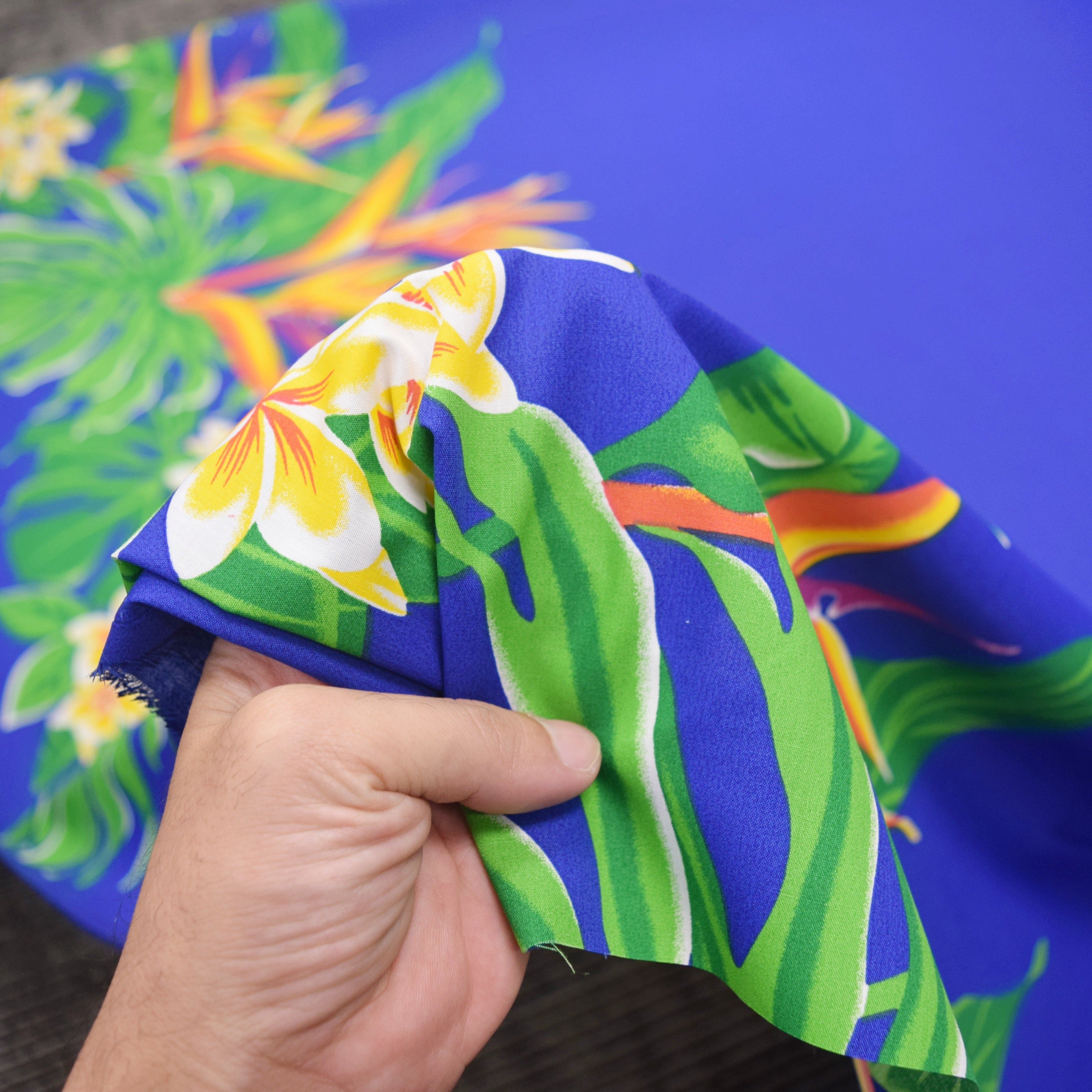 Blue Fabric Plumeria BirdofParadise