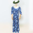 Blue Orchid Elegance Hawaiian Long Dress