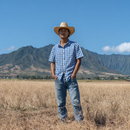 Blue Palaka Hawaiian Shirt-1