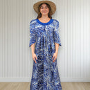 Blue Cotton Muumuu Velvet Yoke
