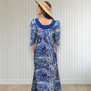 Blue Cotton Muumuu Velvet Yoke