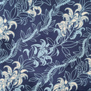 Blue Lei & Tropical Flower Hawaiian Fabric – Polycotton-1