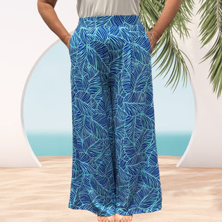 Island Design Breathable Wide Pants - 95％Polyester ＆ 5％ Spandex