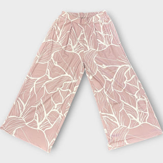 買う pink-hibiscus Island Design Breathable Wide Pants - 95％Polyester ＆ 5％ Spandex