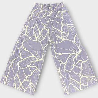 買う light-blue-hibiscus Island Design Breathable Wide Pants - 95％Polyester ＆ 5％ Spandex