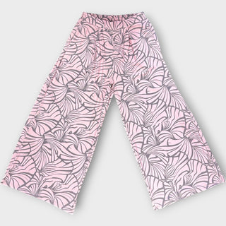 買う pink-floral Island Design Breathable Wide Pants - 95％Polyester ＆ 5％ Spandex