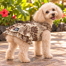 Brown Hawaiian Quilt Print Dog Dress – Beige Plaid & Ruffle Hawaiian Pet Outfit | Made in Hawaii-1