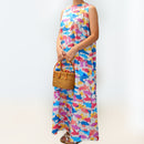 ColorfulFishPrintComfortableLongResortDress