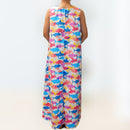 ColorfulFishPrintComfortableLongResortDress