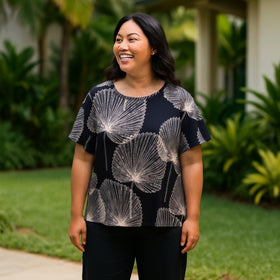 Buy black Comfort &amp; Effortless Elegant Top in the Loulu Print