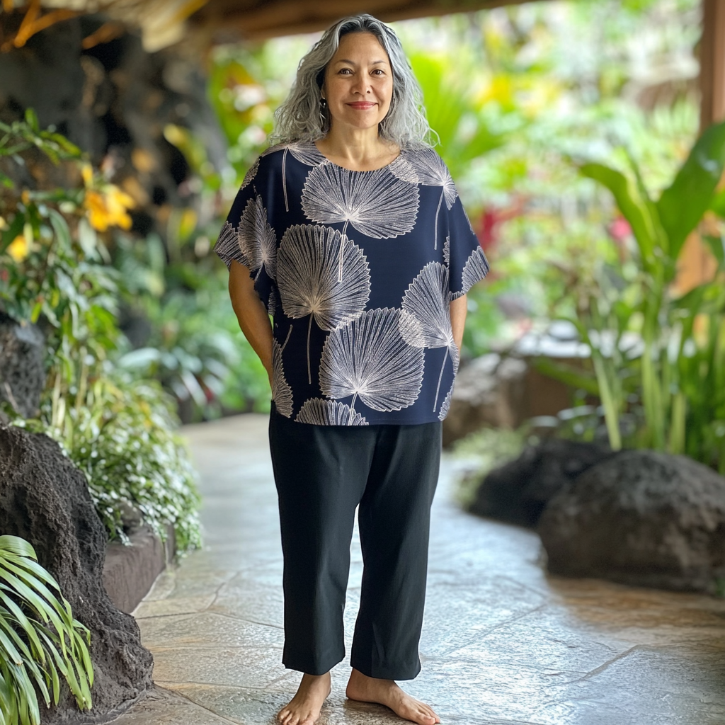 Comfort & Effortless Elegant Top in the Loulu Print