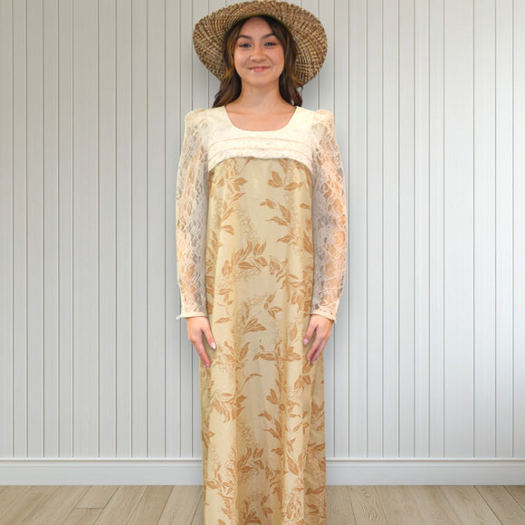 Cream FlowerLei Elegant Lace Hawaiian Dress