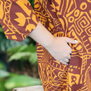 Crimson Tribal Muumuu Dress