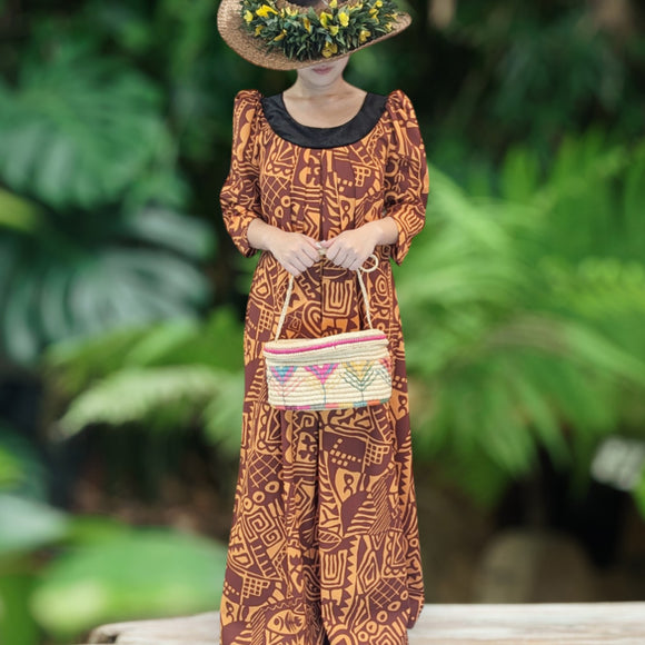 Crimson Tribal Muumuu Dress