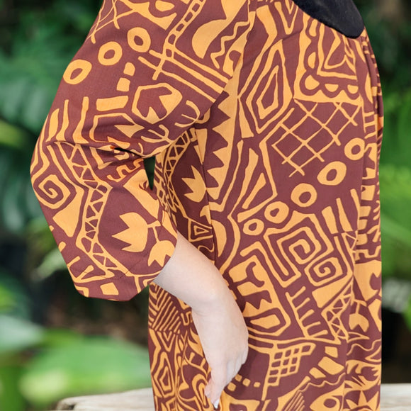 Crimson Tribal Muumuu Dress