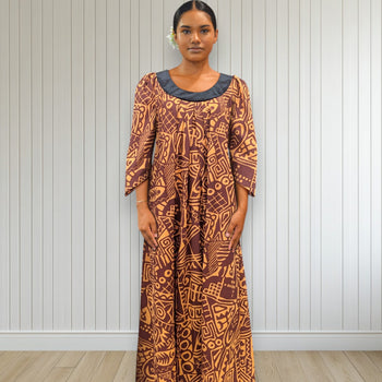 Crimson Tribal Muumuu Dress