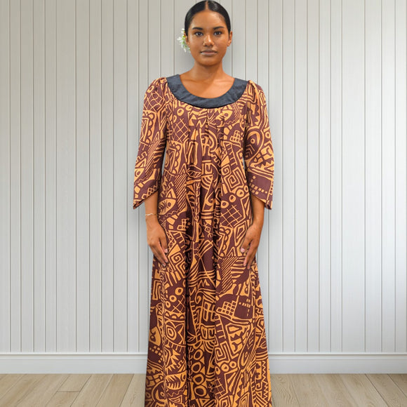 Crimson Tribal Muumuu Dress