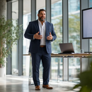 Men’s Dark Navy Suit Jacket – Classic & Slim Fit for Formal, Funeral, Wedding-3