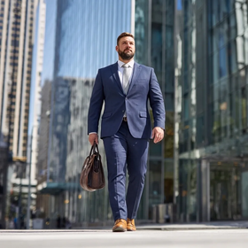 Men’s Dark Navy Suit Jacket – Classic & Slim Fit for Formal, Funeral, Wedding - 0