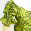 Deep Green Fern Elegance Hawaiian Long Flare Dress