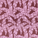 Dusty Pink Banana Leaf Hawaiian Fabric – Elegant Tropical Print Polycotton-1
