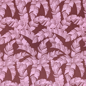 Dusty Pink Banana Leaf Hawaiian Fabric – Elegant Tropical Print Polycotton